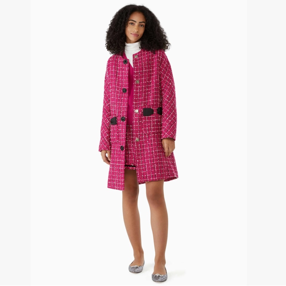 NWT Kate Spade Festive Tweed Coat Jacket